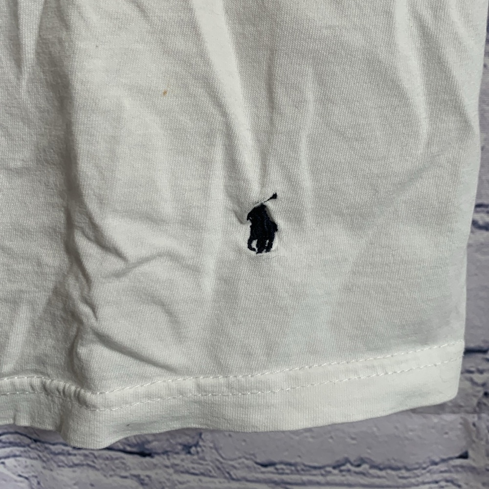Polo Ralph Lauren Mens V-Neck Short Sleeve Shirt White Size S Minimalist Preppy - Picture 2 of 5